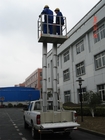 Hydraulic Trailer Mounted Lift Double Mast Vertical Aerial Work Platform For Airports